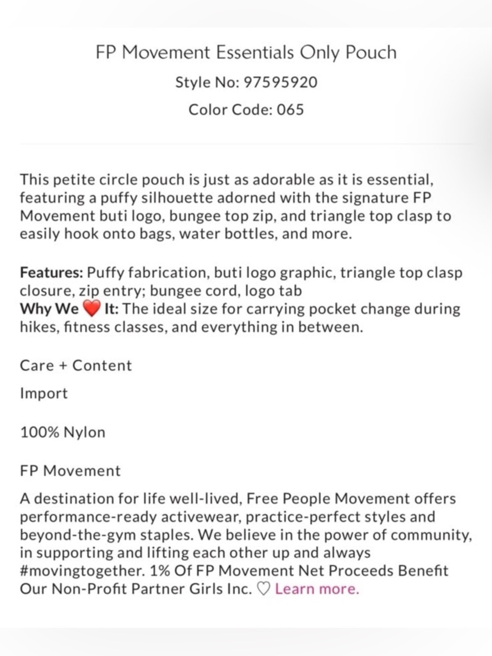 New FP Movement by Free People Essentials Only ~ Pink - Picture 7 of 7